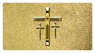 DSC700 517 GD SH GD Gold 3 Crosses Shimmer Gold Background